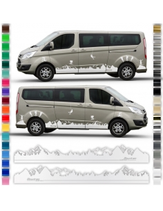 "Mountain Landscape Set" Sticker - Side Stripe Set/Décor suitable for Ford Tourneo in desired color