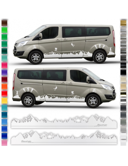 "Mountain Landscape Set" Sticker - Side Stripe Set/Décor suitable for Ford Tourneo in desired color