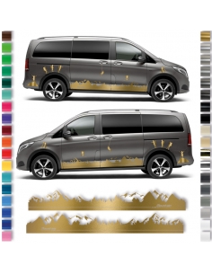 "Berg-Landschaft-Set" sticker - side stripe set/décor suitable for Mercedes V Class in desired color
