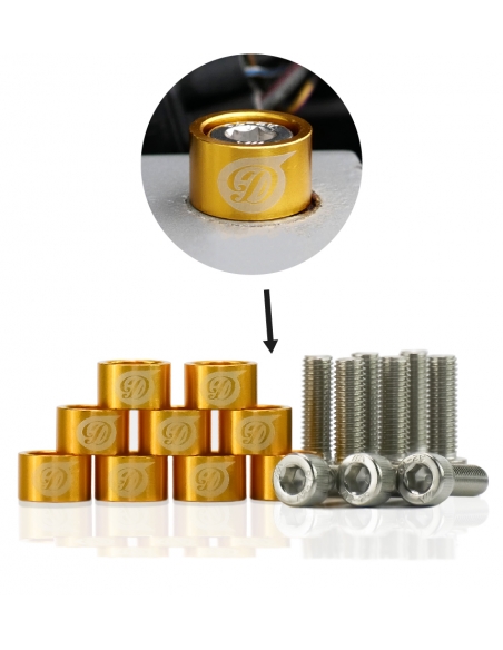 M8 AJDM Fender Washer with Aluminum Washers License Plate Fender Screws Gold