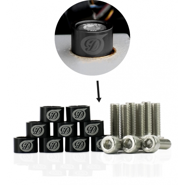 M8 AJDM Fender Washer mit Alu Unterlegscheiben- Kennzeichen Kotflügel-Schrauben Schwarz