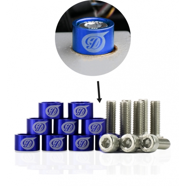 M8 AJDM Fender Washer mit Alu Unterlegscheiben- Kennzeichen Kotflügel-Schrauben Blau