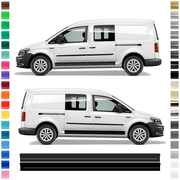 Seiten-Streifen Set für VW Caddy Maxi - Individuelles Dekor in Wunsc