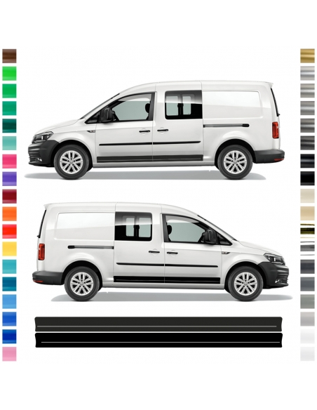 Sticker - side stripe set/décor suitable for VW / Volkswagen Caddy Maxi in desired color