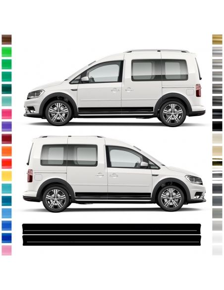 VW Caddy Seiten-Streifen Set: Individuelles Aufkleber-Dekor in Wunsch