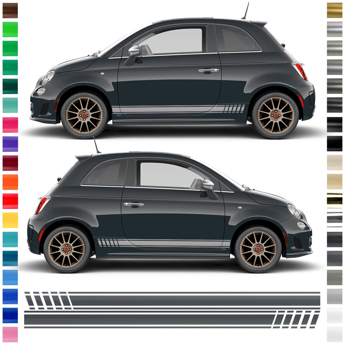 Abarth-Esseesse Seitenstreifen Set für Fiat 500 595: Stilvolles Deko