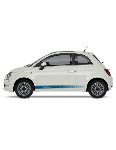 Sticker - side stripeset/décor suitable for Fiat 500 595 in desired color with desired text