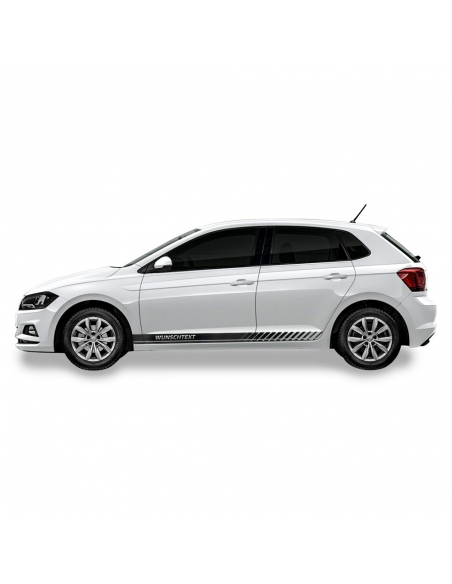 Sticker - side stripe set/décor suitable for VW / Volkswagen Polo in desired color with desired text