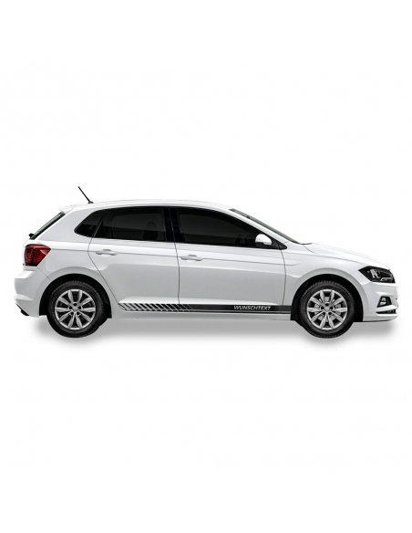 Sticker - side stripe set/décor suitable for VW / Volkswagen Polo in desired color with desired text