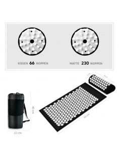 Acupressure mat set with pillow Multifunctional massage mat against back pain incl. carrying bag
