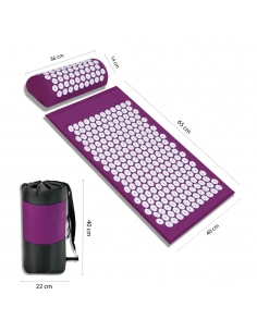Acupressure mat set with pillow Multifunctional massage mat against back pain incl. carrying bag