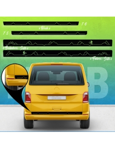 VW T5 & T6 Seiten-StreifenSet: Mountainbike Style | Wunschfarbe