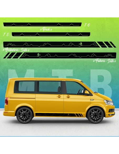 Sticker - Stripe Set/Décor suitable for Volkswagen / VW T5 & T6 Mountainbike Racing in desired color