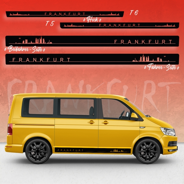 Skyline Frankfurt Seitenstreifen Set für VW T5 & T6 - Individuelles