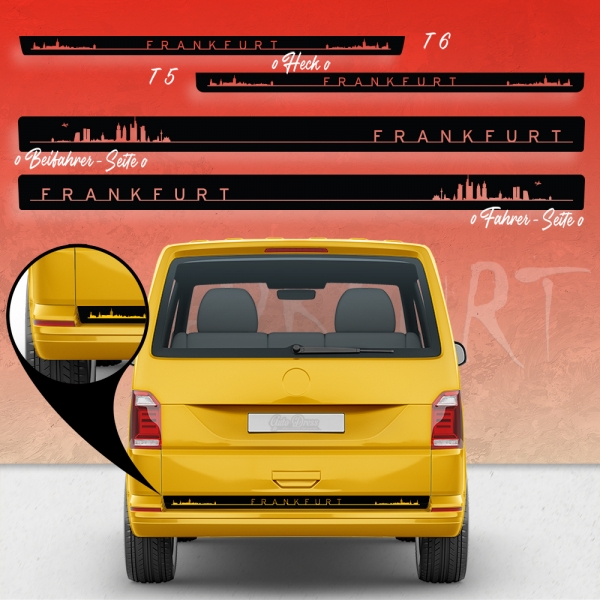 Skyline Frankfurt Seitenstreifen Set für VW T5 & T6 - Individuelles