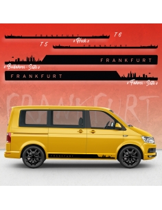 Skyline Stadt Frankfurt Seitenstreifen Set für VW T5 & T6 - Wunschfa