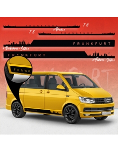 Sticker - Side StripeSet/Décor suitable for Volkswagen / VW T5 & T6 Skyline Stadt Frankfurt Standard in desired color