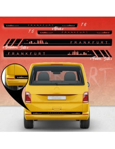 Sticker - Side StripeSet/Décor suitable for Volkswagen / VW T5 & T6 Skyline Stadt Frankfurt Racing in desired color