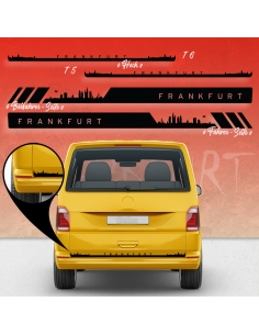 "Frankfurt Skyline Seitenstreifen Set für VW T5 & T6 Racing - Wunsch