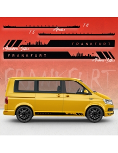 "Frankfurt Skyline Seitenstreifen Set für VW T5 & T6 Racing - Wunsch