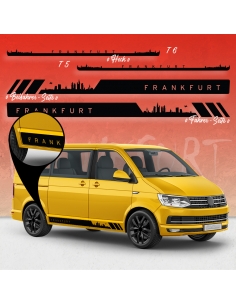 "Frankfurt Skyline Seitenstreifen Set für VW T5 & T6 Racing - Wunsch