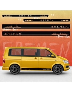 VW T5 & T6 Skyline Stadt Bremen Seiten-StreifenSet in Wunschfarbe