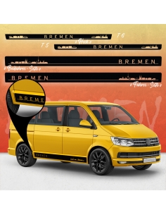 VW T5 & T6 Skyline Stadt Bremen Seiten-StreifenSet in Wunschfarbe