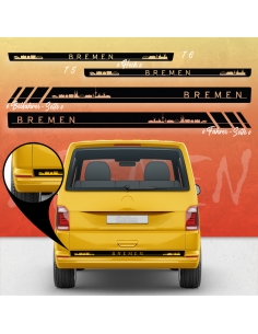 Sticker - Side StripeSet/Décor suitable for Volkswagen / VW T5 & T6 Skyline Stadt Bremen Racing in desired color