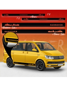 Sticker - Side StripeSet/Décor suitable for Volkswagen / VW T5 & T6 Skyline Stadt Hannover Standard in desired color