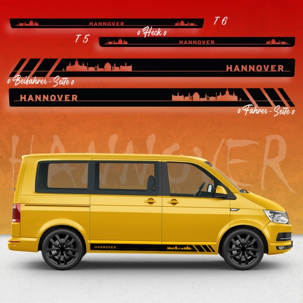 Skyline Hannover Seitenstreifen Set für VW T5 & T6 - Rase mit Stil!