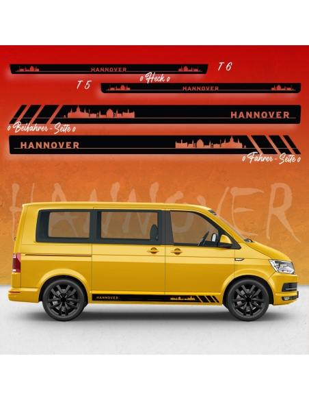 Skyline Hannover Seitenstreifen Set für VW T5 & T6 - Rase mit Stil!