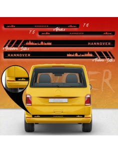Sticker - Side StripeSet/Décor suitable for Volkswagen / VW T5 & T6 Skyline Stadt Hannover Racing in desired color