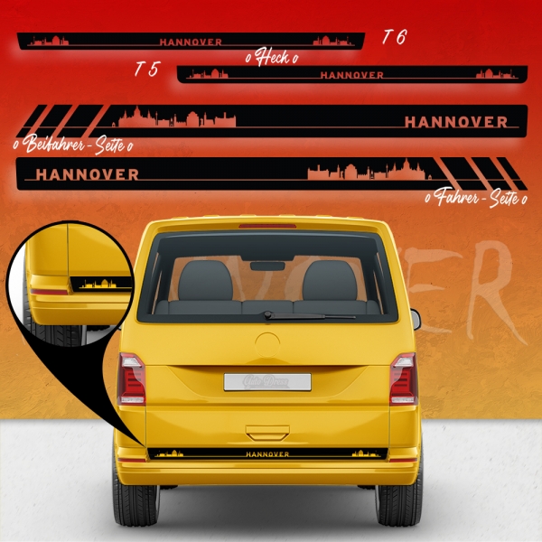 Skyline Hannover Seitenstreifen Set für VW T5 & T6 - Rase mit Stil!