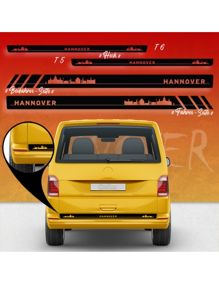 Skyline Hannover Seitenstreifen Set für VW T5 & T6 - Rase mit Stil!