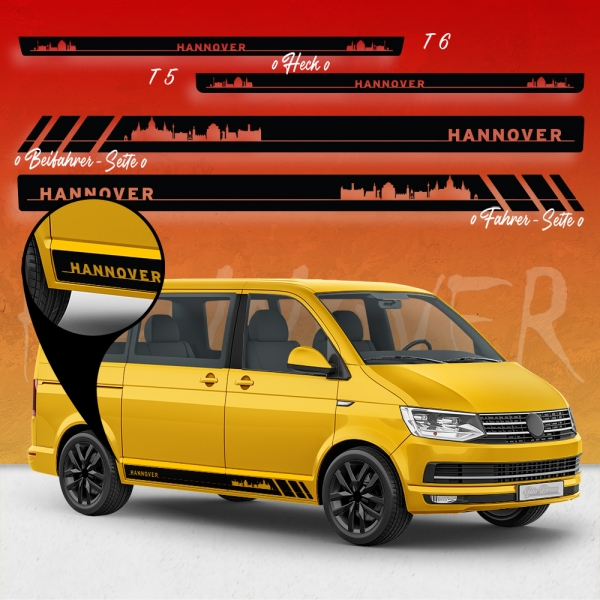 Skyline Hannover Seitenstreifen Set für VW T5 & T6 - Rase mit Stil!