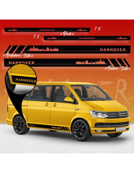 Skyline Hannover Seitenstreifen Set für VW T5 & T6 - Rase mit Stil!