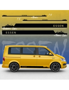 Skyline Stadt Essen Seitenstreifen Set für VW T5 & T6 - Individuelle