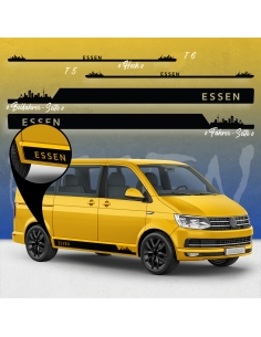 Skyline Stadt Essen Seitenstreifen Set für VW T5 & T6 - Individuelle