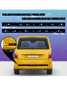 Sticker - Side StripeSet/Décor suitable for Volkswagen / VW T5 & T6 Vogel on a branch standard in desired color