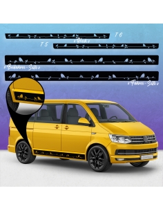 Sticker - Side StripeSet/Décor suitable for Volkswagen / VW T5 & T6 Vogel on a branch standard in desired color