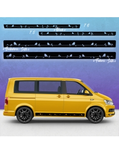 Sticker - Side StripeSet/Décor suitable for Volkswagen / VW T5 & T6 Vogel on a branch standard in desired color