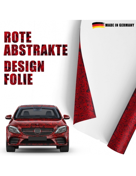 Erlkönig Red Abstract Design Car Foil for Professional Car Wrapping