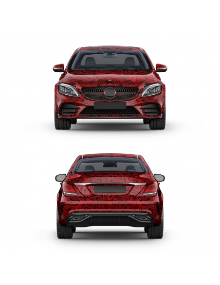 Erlkönig Red Abstract Design Car Foil for Professional Car Wrapping