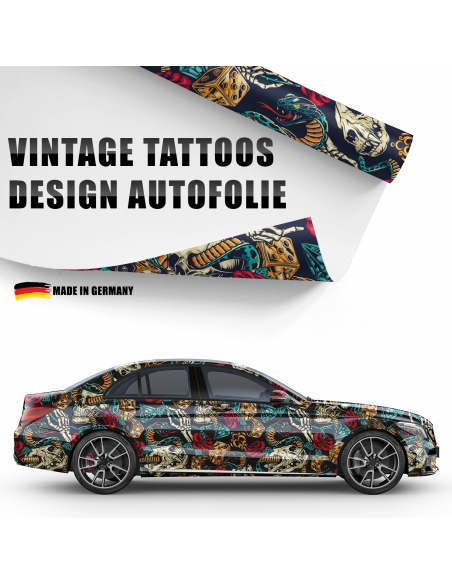 Vintage Tattoo Design Car Foil for Professional Car Wrapping