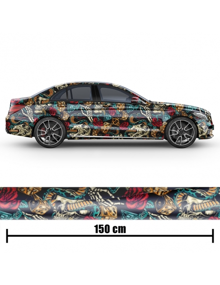 Vintage Tattoo Design Car Foil for Professional Car Wrapping