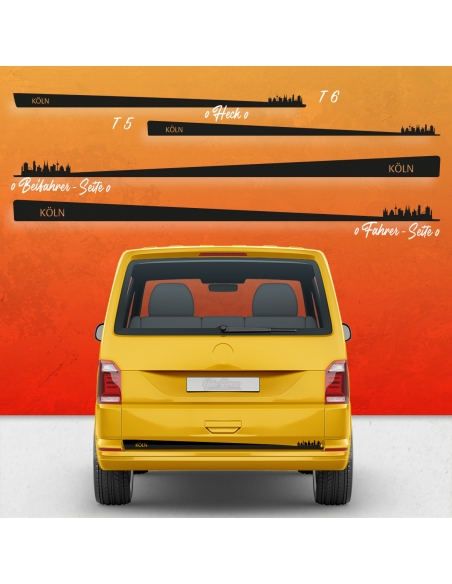 Side Strip Sticker Set, Skyline City of Cologne O komp. with VW T5/T6