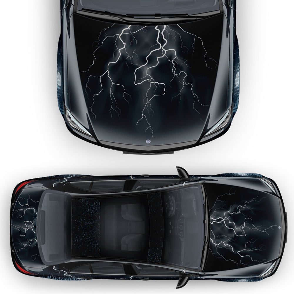 Design Auto-Folie Thunder 3D Car-Wrapping blasenfrei