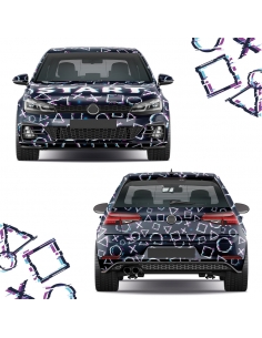 3D Car-Wrapping: Voll-Folierung mit Digital-Druck für ein Glitch Des