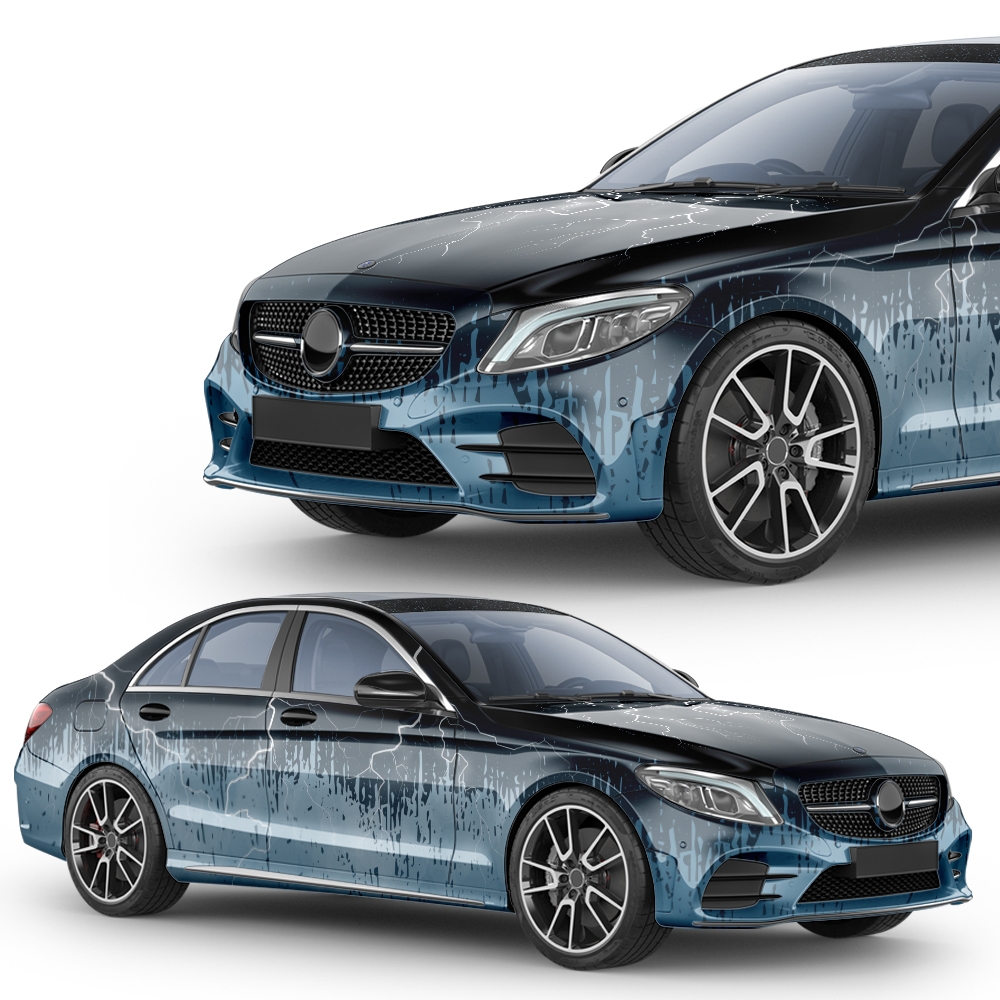 Thunder Design 3D Car-Wrapping: Voll-Folierung, Digital-Druck, blase