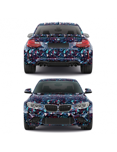 "Voll-Folierung 3D Car-Wrapping: Geometrische Formen, Digitaldruck, b